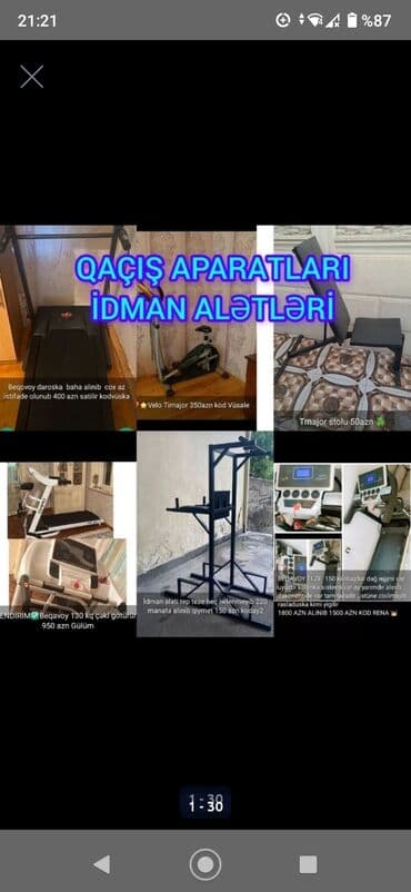 protein qiyməti: Trenajorlar qacis aparatlari idman aletleri sekillerde qiymet məlumat — 1