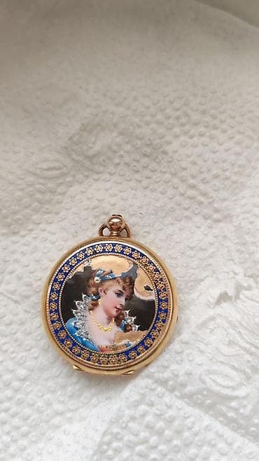 Musiqi alətləri: Antik cib saatı – Moser & Cie, çift qapaqlı, əl ilə quraşdırılan — 6