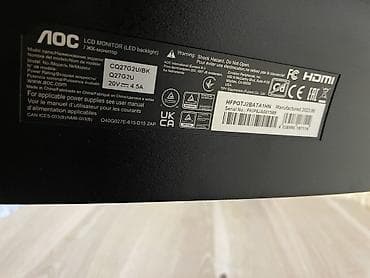 Monitorlar: Монитор АОС Curve 27” 144Hz б/у. Есть царапина на экране но на работу — 5