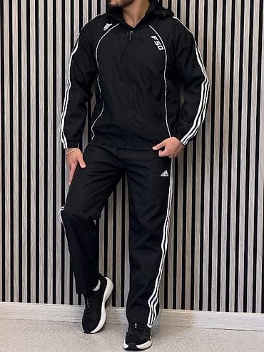 Kişi geyimləri: İdman dəsti, Adidas, Standart, rəng - Qara — 2