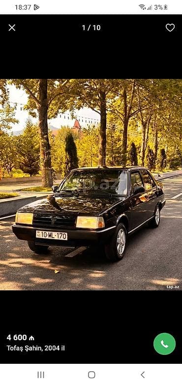 masin sat: Tofaş Şahin, 2004 il - Rəng: qara - Kuzov: sedan, 4 qapı - Yanacaq — 1