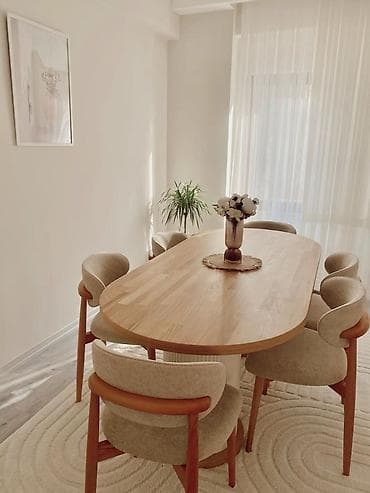 bar oturacaq: Mətbəx üçün, Açılmayan, Oval masa, 4 stul — 8