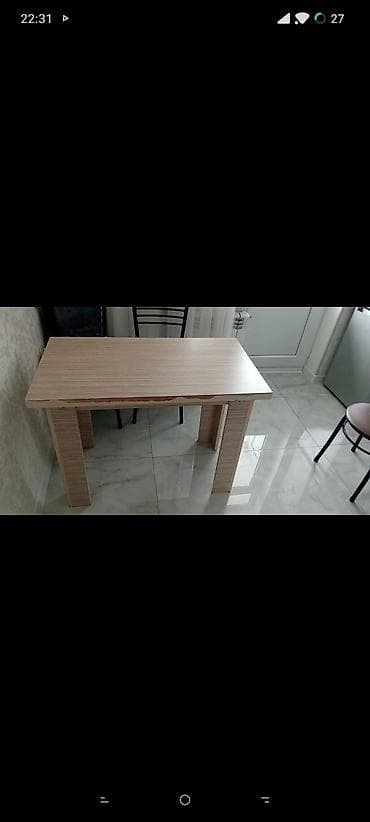 Кухонный стол, Б/у, Нераскладной, MDF, Прямоугольный стол — 1