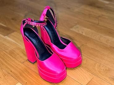 gece geyimi: Məhsul: Qadın platforma dikdaban ayaqqabı VERSACE - Rəng: Çəhrayı — 3