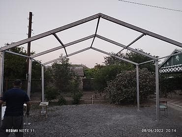 Metal karkaslı tent/çadır konstruksiyası - Tətbiq: həyət, tədbir