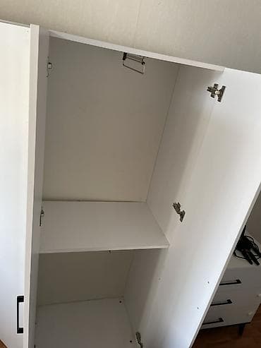 mini şkaf: Ağ rəngdə 3 qapılı geyim şkafı - Material: laminat/MDFlam, ağ rəng - — 6
