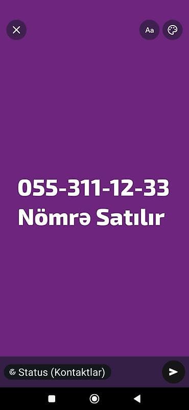 Nömrə: ( 055 ) ( 553111233 ), Yeni