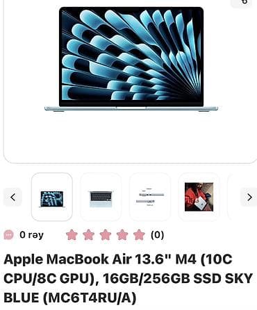 macbook pro 14: Apple MacBook Air 13.6" M4 – Sky Blue (MC6T4RU/A) - Prosessor: Apple — 1