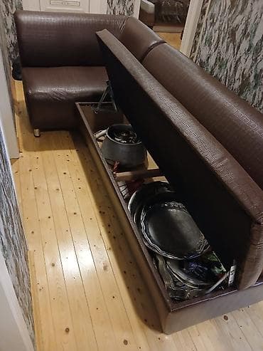 kunc divan: L formalı mətbəx künc divanı. Restavrasiya olunub yenilenib. Yeni eve — 2