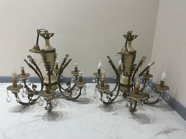 zal ucun lusturlar: Çılçıraq, 10 və daha çox lampa, Metal — 1