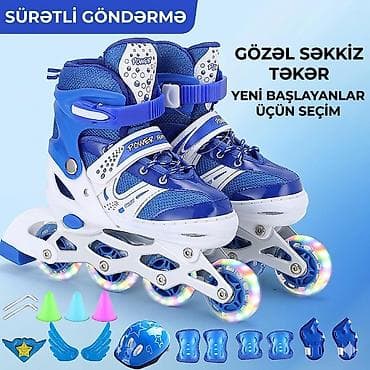 беговая дорожка в кредит: Uşaqlar üçün tənzimlənən inline konkis Ölçüləri:[29-33][34-38][39-42] — 2