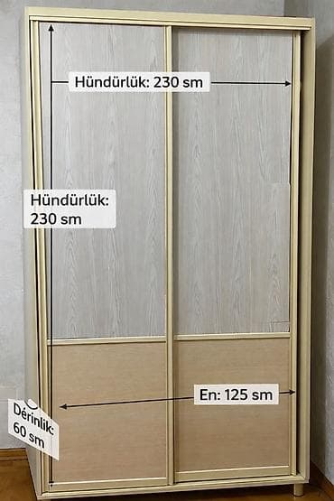 tək dolab: 2 qapılı, Bej, Kupe, Düz dolab — 1