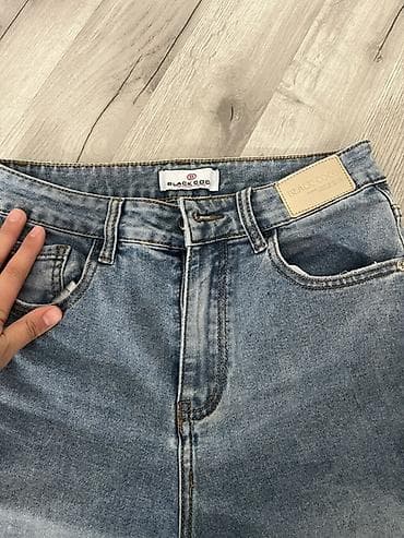 Cinslər: Məhsul: BLACK COCO brendinin qadın jeans şalvarı - Model: Geniş kəsim — 2