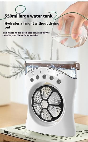 ventil: Su ilə işləyən mini sərinkeş YT-2053 USB girişli 3 sürətli işıqlı . ❄️ — 1