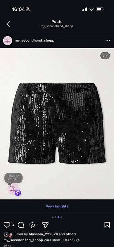 Шорты, Zara, S, цвет - Черный — 3