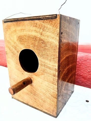 quş yuva: Taxta quş yuvası/küçəciyi - Material: təbii taxta, hamar cilalanmış — 1