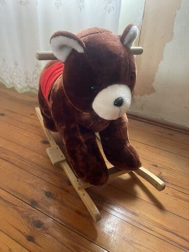 qəhvəyi bodiklər: Uşaq yelləncək oyuncağı – Ayı formasında - Material: yumşaq plyuş — 1