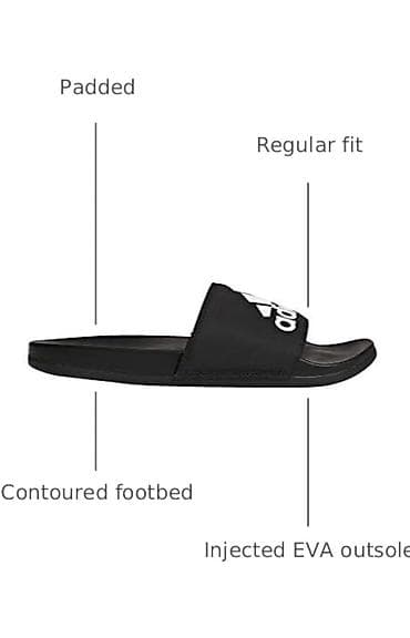 sendel: Adidas Adilette Comfort slayd sandal - Rəng: qara, iri ağ “adidas” — 4