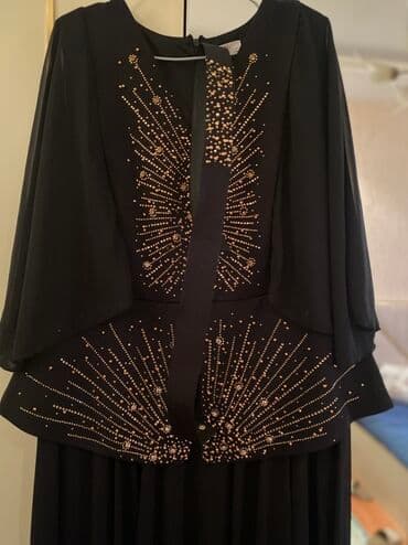 вечернее платье шифоновый: Zərif gecə/libas - Rəng: Qara - Model: Uzun, axıcı ətəkli, üst — 6