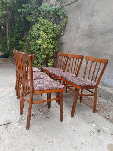 старые стулья: Qonaq otağı üçün, İşlənmiş, Qatlanmayan, rəng - Çəhrayı Stul — 6