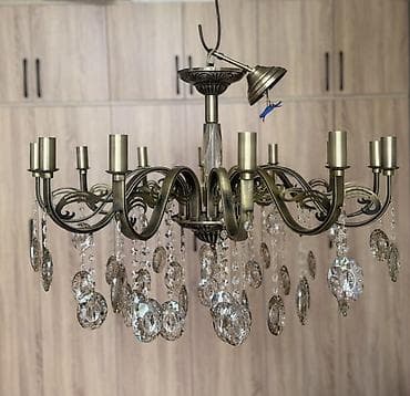 hamam ucun asma tavan: Çılçıraq, 10 və daha çox lampa, Metal — 3