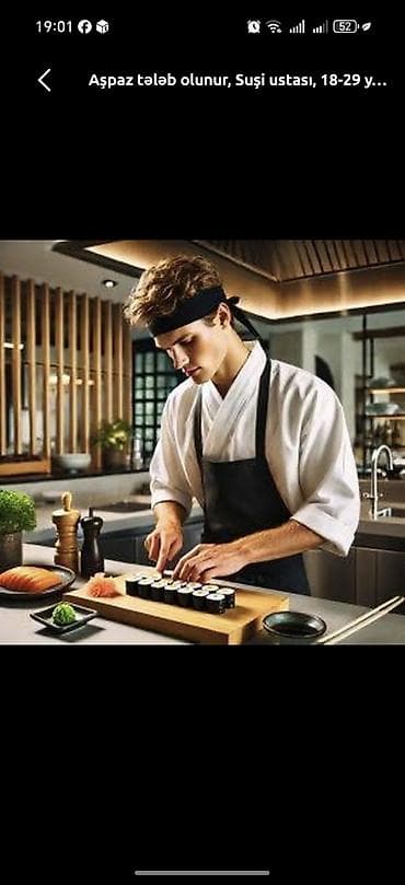 baş aşbaz: Aşbaz axtarilir 15 günlük maaş ve iş saatı üçün əlaqə yaradin — 1