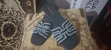 Женская обувь: Qadın sandaleti – Fashion brendi - Rəng: qara - Üst hissə — 1