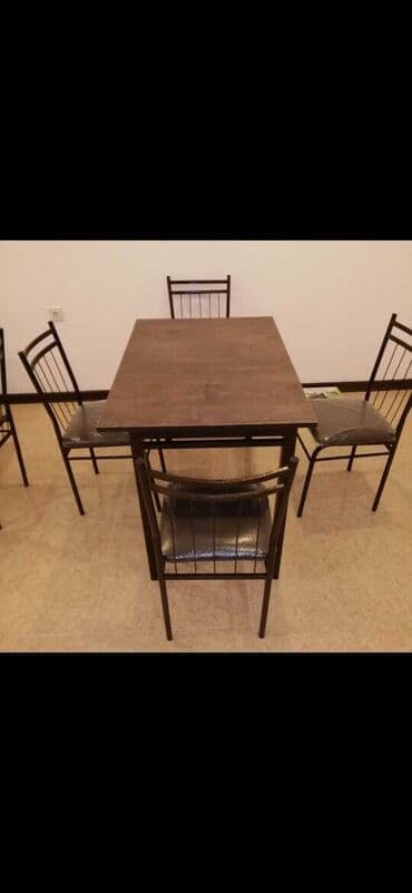 metbex stullari: Mətbəx üçün, Yeni, Açılmayan, Dördbucaq masa, 4 stul — 5