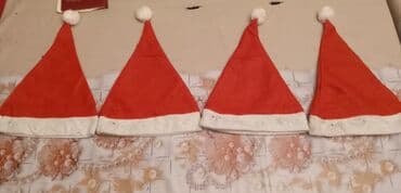 Yeni il papaqları – klassik qırmızı-ağ dizayn - Material: yumşaq