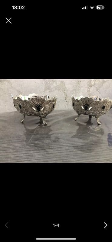 qara madonna aş nimcəsi: Tort və şiriniyyat qabı, rəng - Gümüşü, Metal — 1