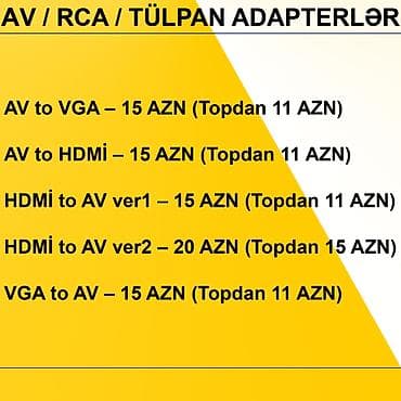 simsiz wifi modem: AV/RCA/Tülpan Adapterlər/Konverterlər (Çeviricilər) ⭐AV to VGA – 15 — 2