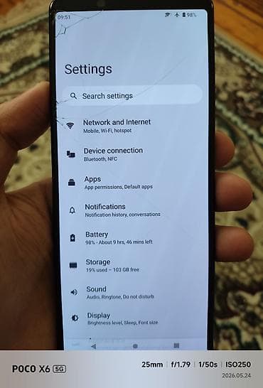 səs dinamik: Sony Xperia 1 II, 256 GB, rəng - Qara, Sensor, Barmaq izi, Simsiz şarj — 4