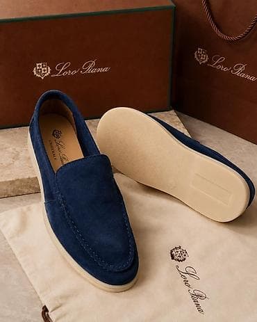 Loro Piana Summer Walk mokasinləri - Material: Zərif süet (üst