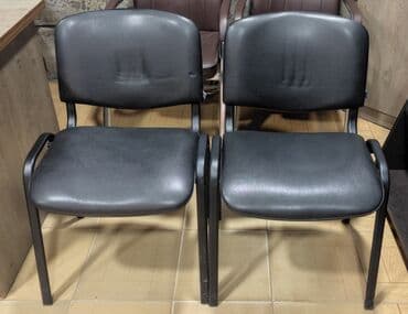 rif ofis mebelleri: Məhsul: Ofis/Qonaq stulları (2 ədəd) - Rəng: Qara - Material: Süni — 1