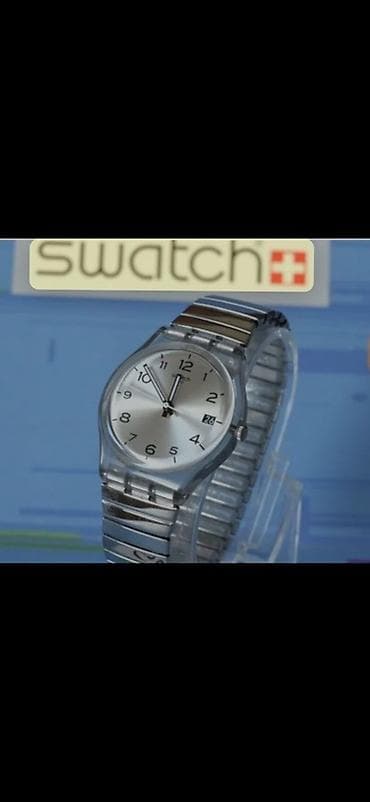 Аксессуары: Swatch qol saatı - Brend: Swatch - Korpus: şəffaf/gümüşü tonlarda — 1