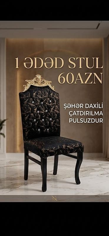 konsol masa: Qonaq otağı üçün, Yeni, Qatlanmayan, rəng - Qara Stul — 1