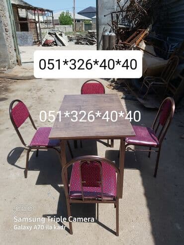 Masa və oturacaq dəstləri: Qonaq otağı üçün, Yeni, Açılan, Dördbucaq masa, 2 stul — 13