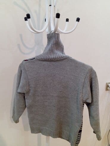 Nənnilər: Uşaq üçün triko sviter - Model: boğazlı (turtleneck) - Rənglər: boz — 2