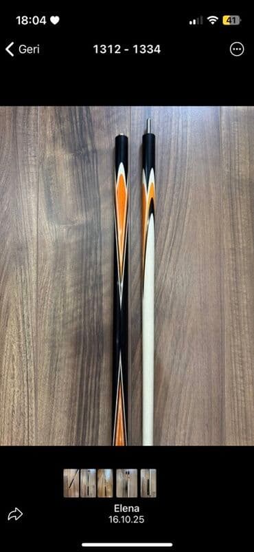 qarmon qutusu: Bilyard çubuğu – 2 hissəli, vintli birləşmə - Dizayn: Qara gövdə — 2