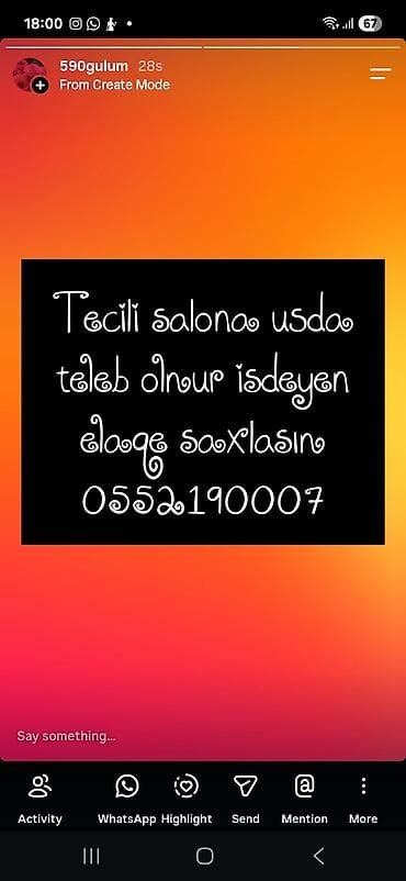salon isi axtariram: Təsvir: - Gözəllik salonu üçün usta axtarışı elanıdır. - Peşəkar və ya — 1