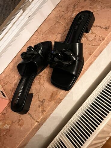 женские итальянские туфли: Qadın ayaqqabıları dəsti - Qara dəri mules – Time Lover brendi, 40 — 2