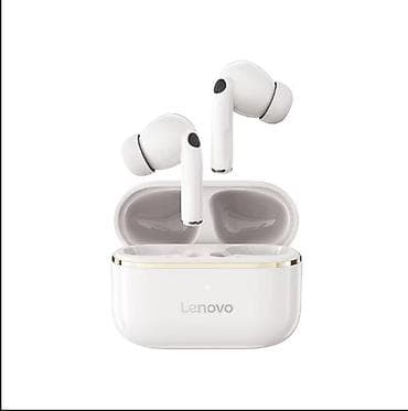 lenovo sensor: Lenovo TWS simsiz qulaqlıq - Dizayn: Ağ rəngli, kompakt şarj qutusu — 1