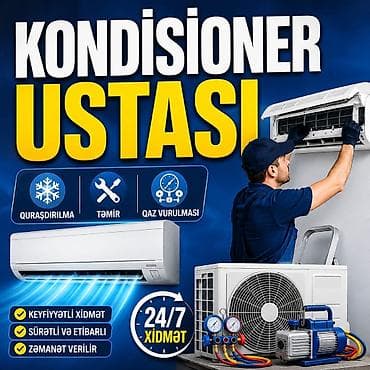 kondisioner servis: Təmir, Split kondisionerlər, Təmizləmə, Zəmanətlə — 1