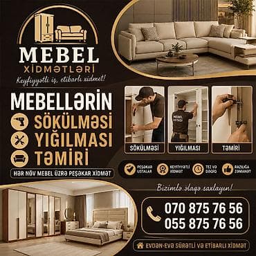 Mebel xidmətləri: Mebel xidmətləri - Mebellərin sökülməsi, yığılması və təmiri - Hər — 1