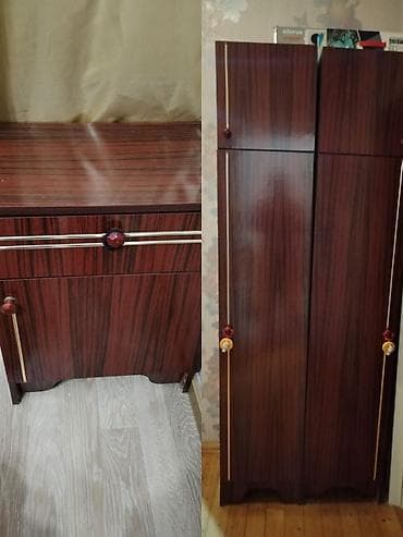 İşlənmiş, 2 qapılı, Siyirməli, Qəhvəyi, Digər material, Açılan, Düz dolab