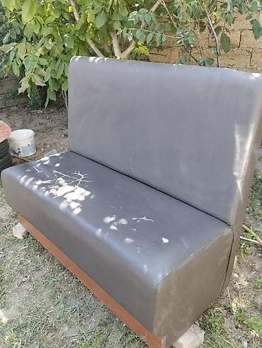 Kafe/restoran tipli ikiyerlik skamya - Rəng: tünd boz - Material — 4