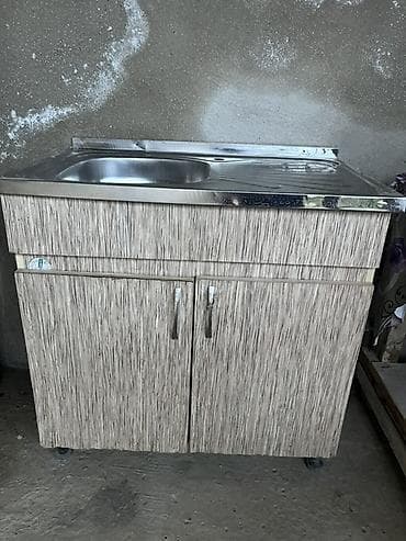 telvizor alti: Mətbəx üçün lavabo və alt dolab dəsti - Üst hissə: paslanmayan — 1
