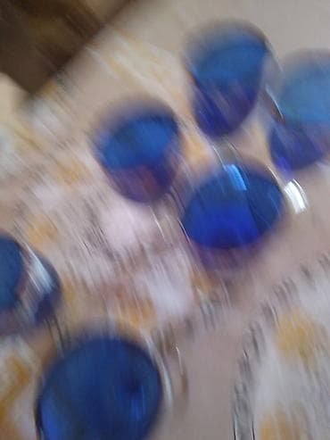 qab qacax: Qədəhlər, rəng - Göy, Şüşə, 6 ədədli dəst — 4