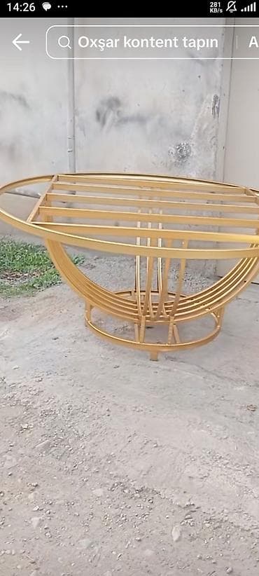 nerj stol: Məhsul: Dekorativ metal masa karkası - Forma: Ellips/oval üst hissə — 1