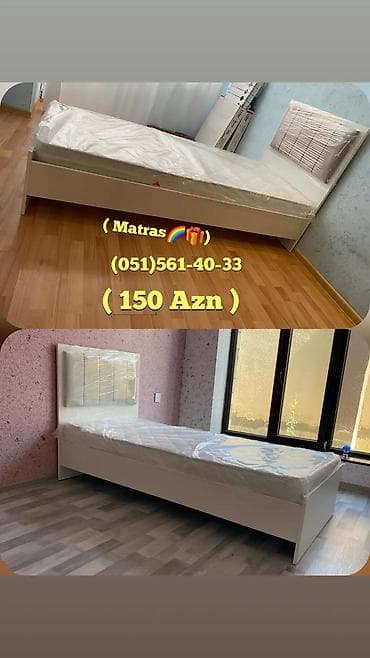 Yeni, Təknəfərlik çarpayı, Bazasız, Matras ilə, Siyirməsiz, Rusiya